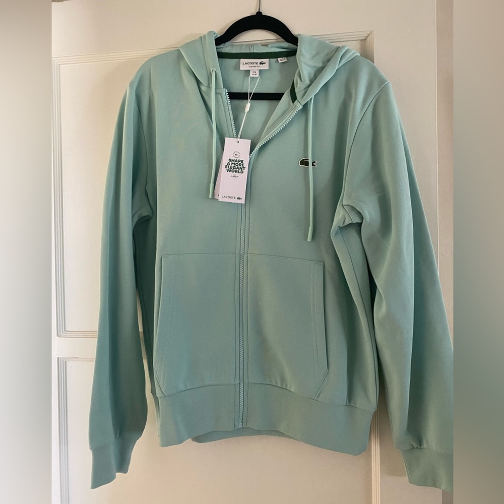 Mens Lacoste zippered hoodie
